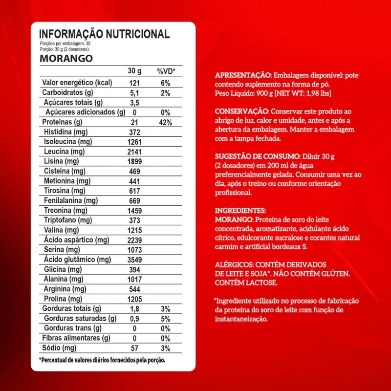 Whey Protein Concentrado Pote 900g - Image 2